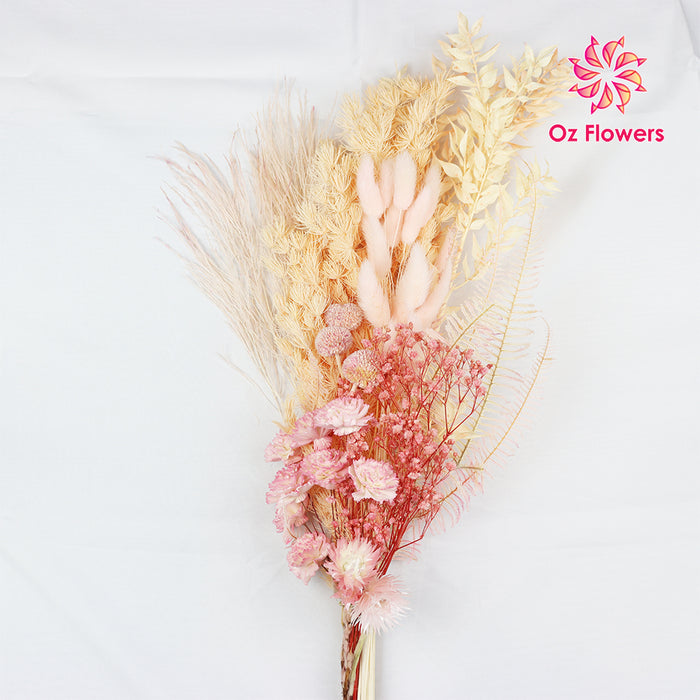 Long Lasting Beautiful Dried Flower Bouquet Light Orange Pink