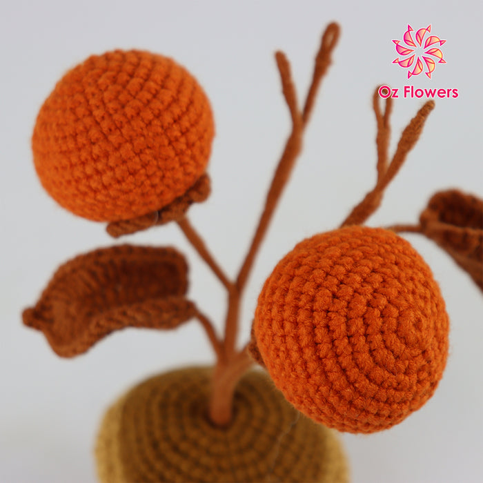 Crochet 2 Brown Fruits In 6.5cm Pot