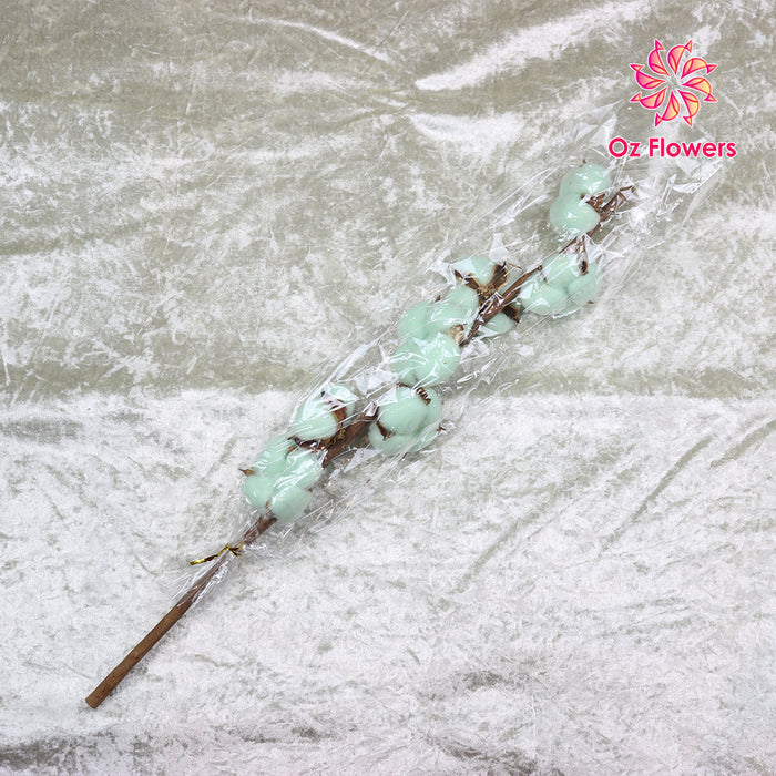 Green Natural Dried Cotton Flowers Stick