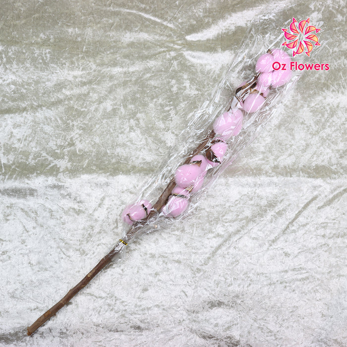 Pink Natural Dried Cotton Flowers Stick