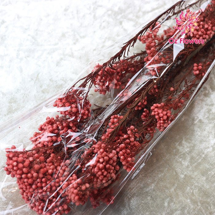 Red Natural Dried Rice Flowers Bunch