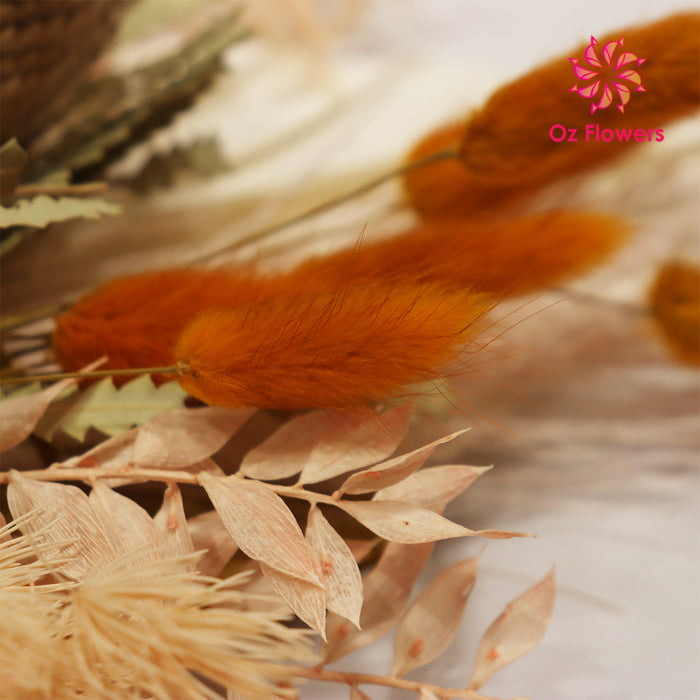 Long Lasting Beautiful Dried Flower Bouquet Orange White Cream Yellow